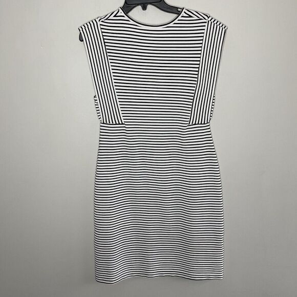 DEREK LAM Collective Dress Womens 46 US 10 Stripe Stretch Knit Sheath Sleeveless - Picture 7 of 12